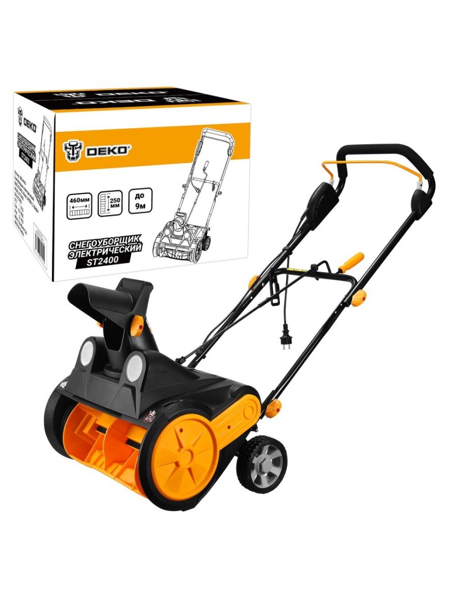 Снегоуборщик электрический Deko ST2400, 46см, 2400Вт, 2 фары — фото 1