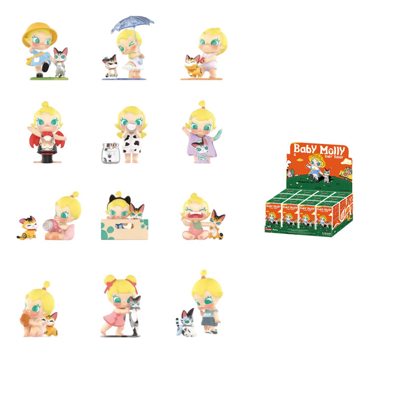 Фигурки унисекс POP MART Baby Molly & Baby Tabby Series, весь набор 12 шт.