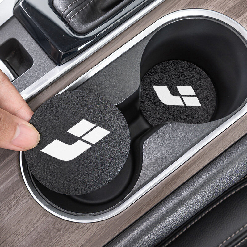 Черная велюровая подставка для стакана в автомобиль с логотипом Li Auto, одиночная, противоскользящая, термостойкая,