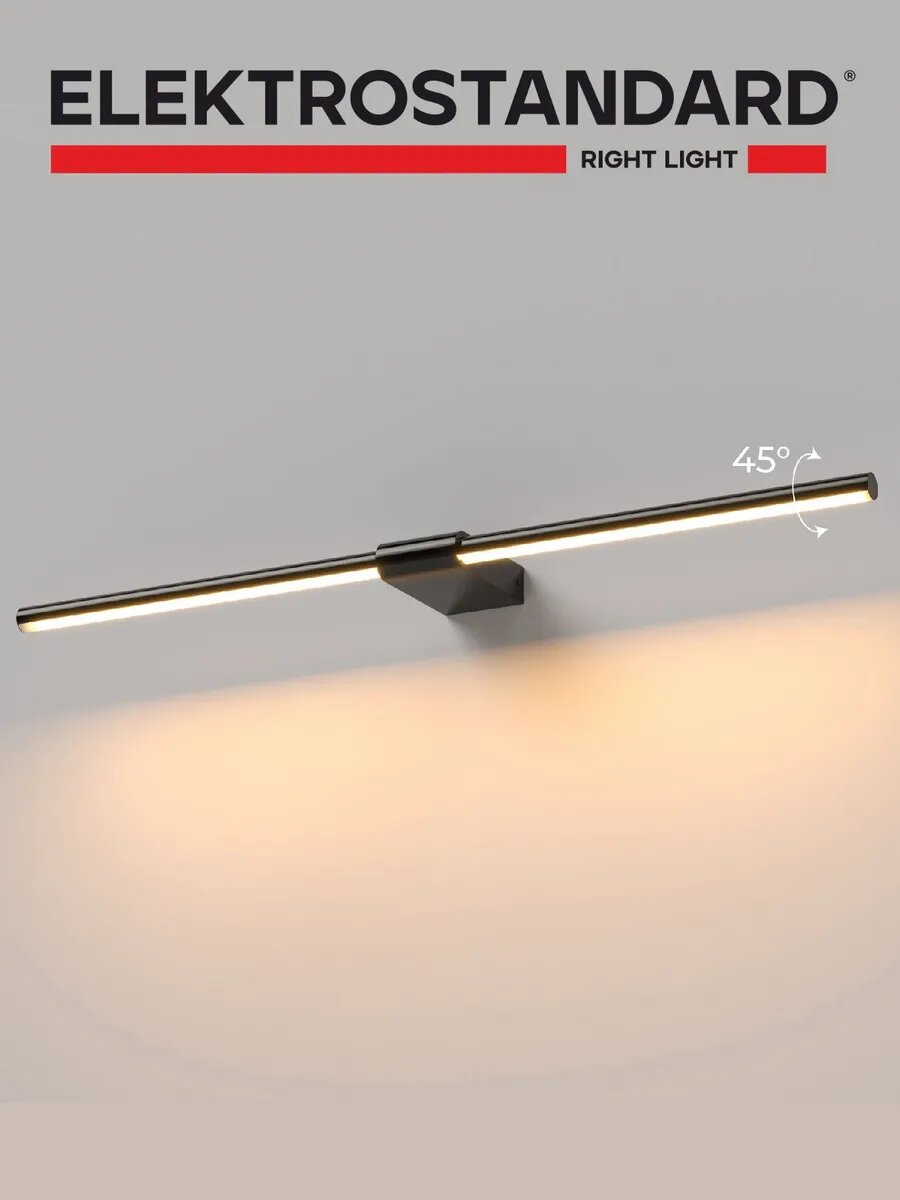 Настенный светильник для картин и зеркал Elektrostandard Luar 40125/LED, 12 Вт, 3000K, поворотный, цвет черный жемчуг