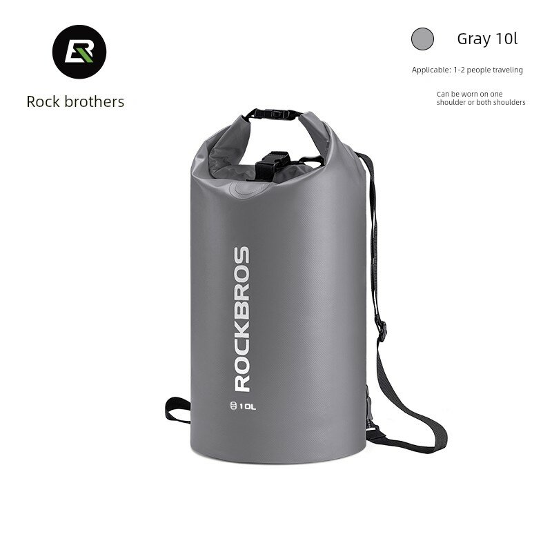 Lock Brother Рюкзак Водонепроницаемый Спортивный Мешок, Серый, 10L для Пляжа и Отдыха