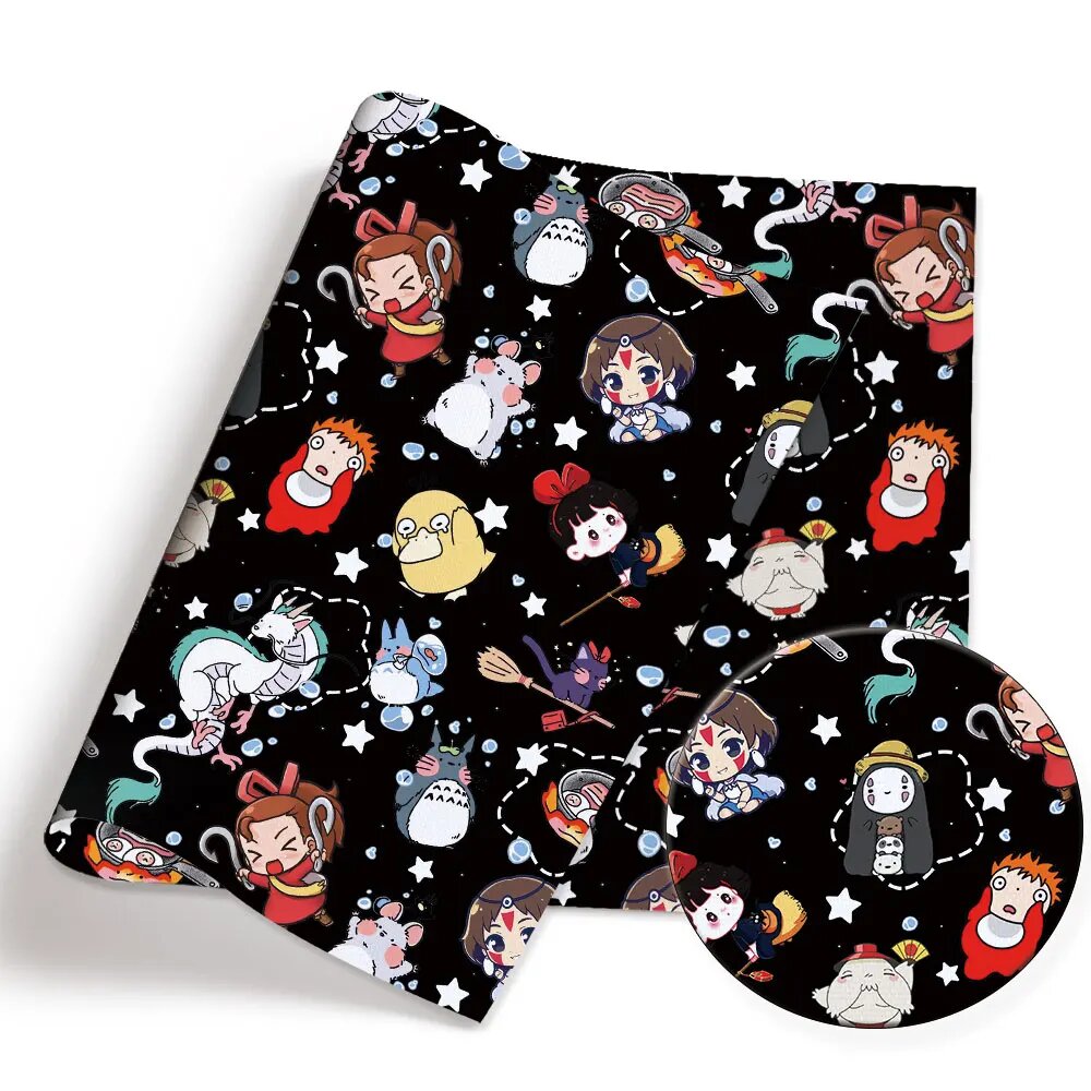 Мультяшная хлопковая ткань для рукоделия 140x50 см 98528, Polyester cotton