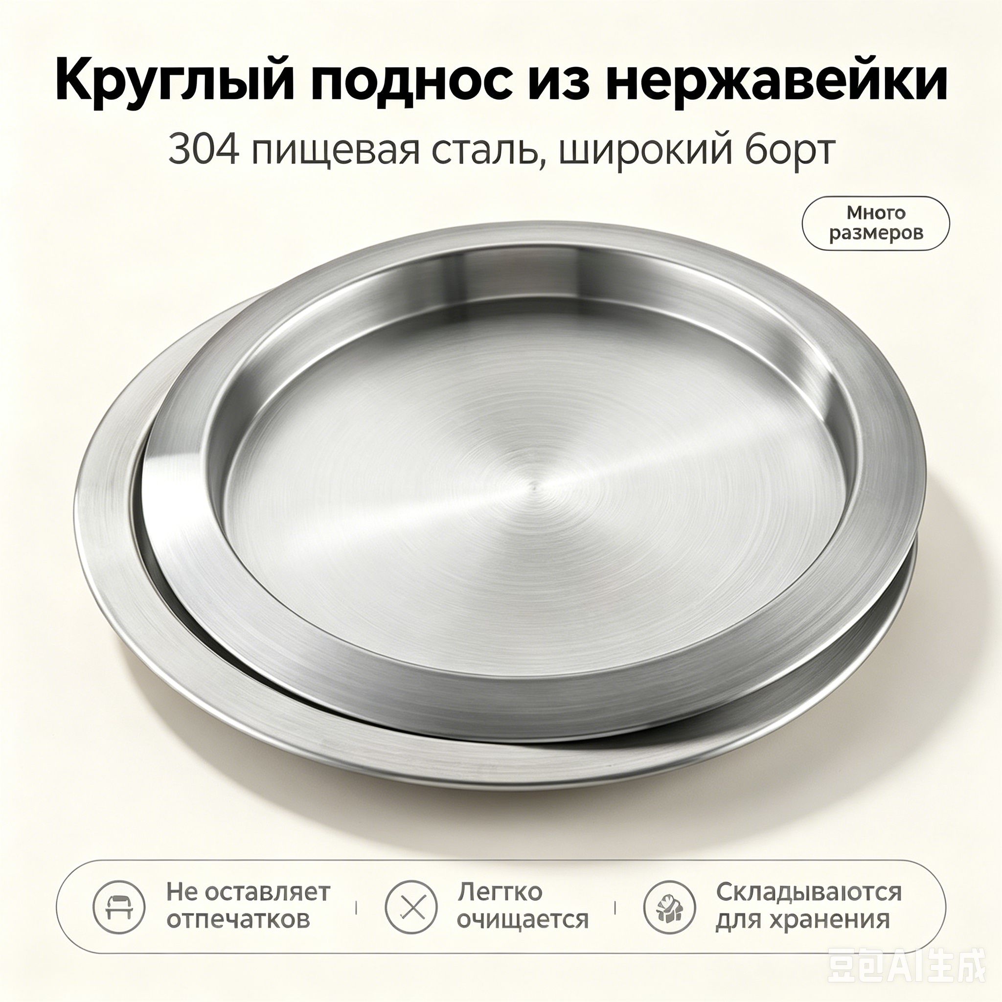 Поднос, 35 см х 35 см, 1 шт