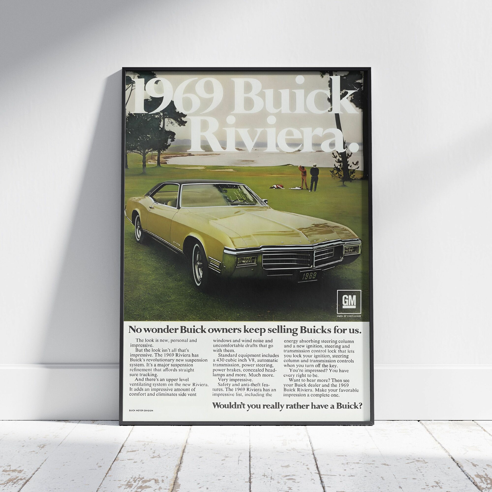Плакат на стену для интерьера Лоурайдер (Buick Riviera 6) - Постер по тюнингованным автомобилям формата А3 (30x42 см)