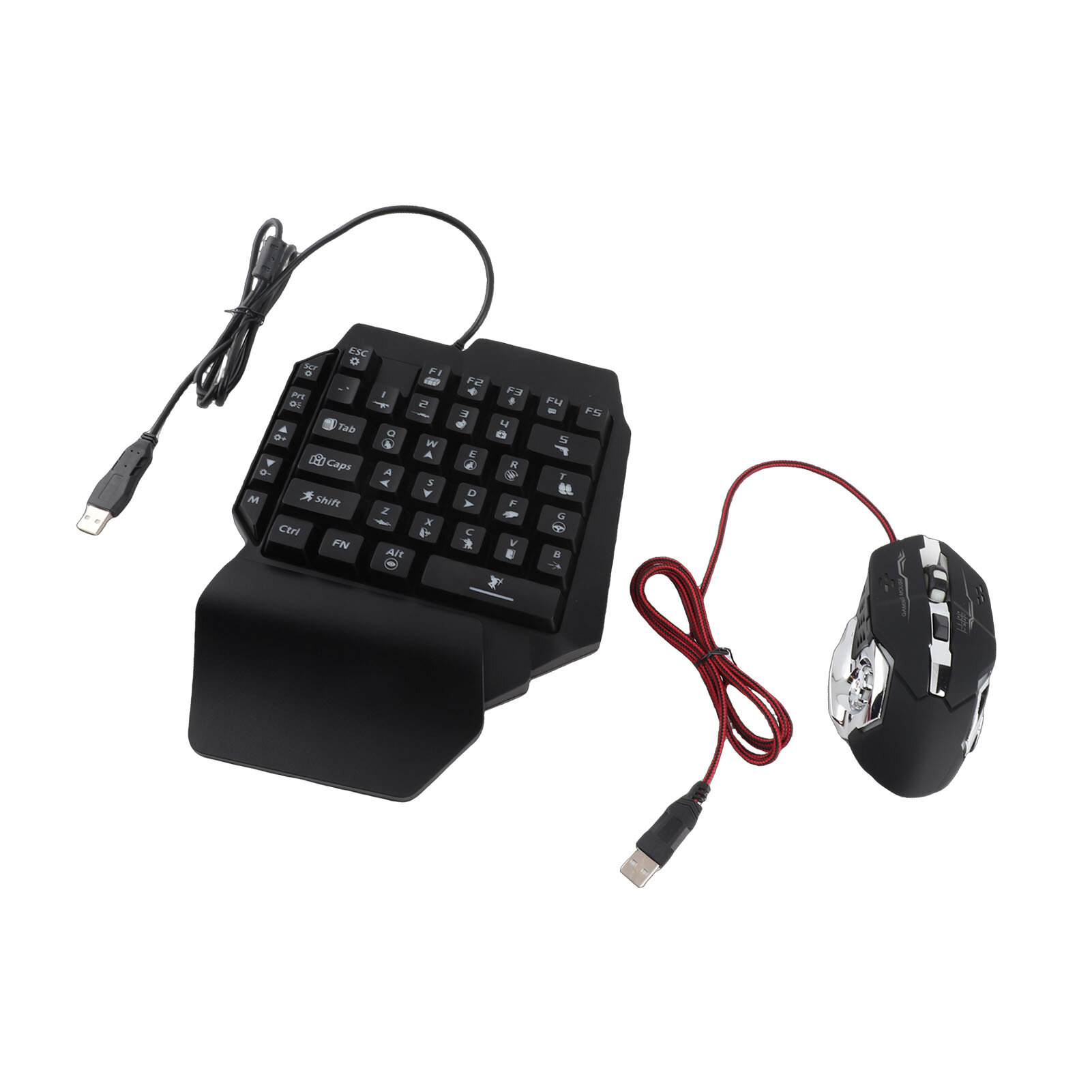 Игровая клавиатура и мышь USB LED подсветка с адаптером для Xbox ONE и PS3, 1-рукава