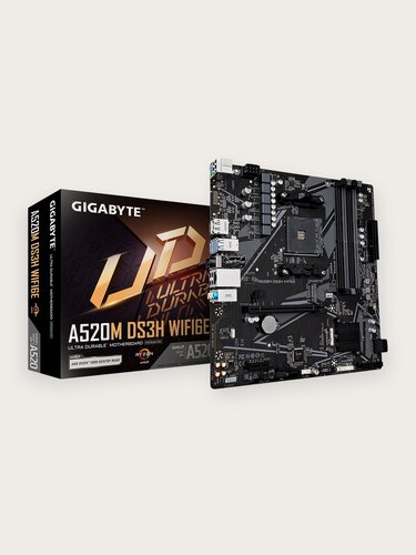 Изображение товара Материнская плата Gigabyte A520M DS3H WF6E, AM4, AMD A520, Micro-ATX, RTL (A520M DS3H WF6E)