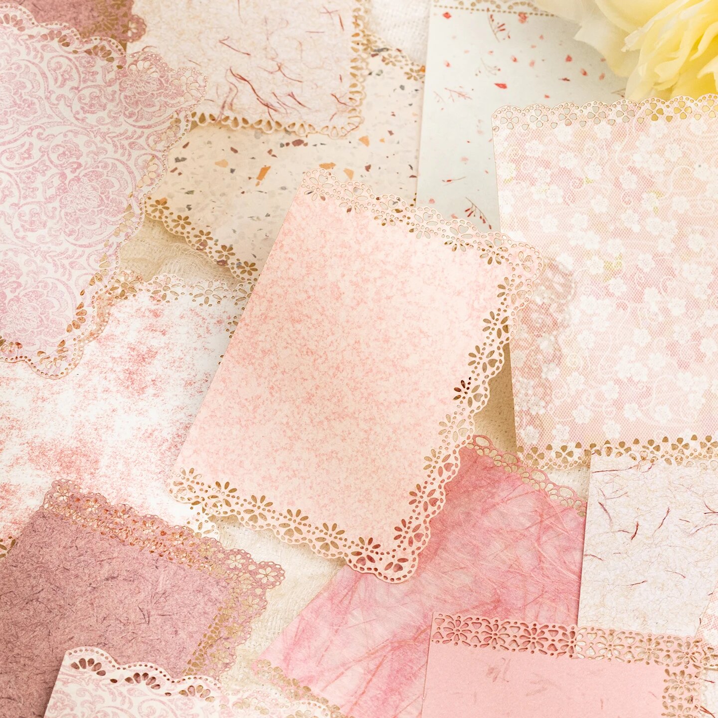Декоративная бумага Ins Lace Memo Material Book 20 листов Розовый, 2C