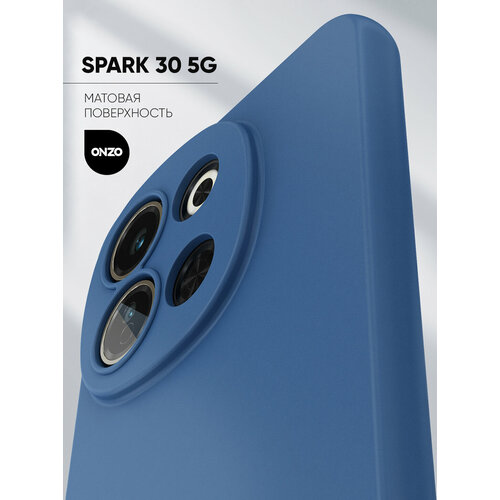 фото Матовый чехол на tecno spark 30 5g/ техно спарк 30 5 джи, тонкий, синий onzo