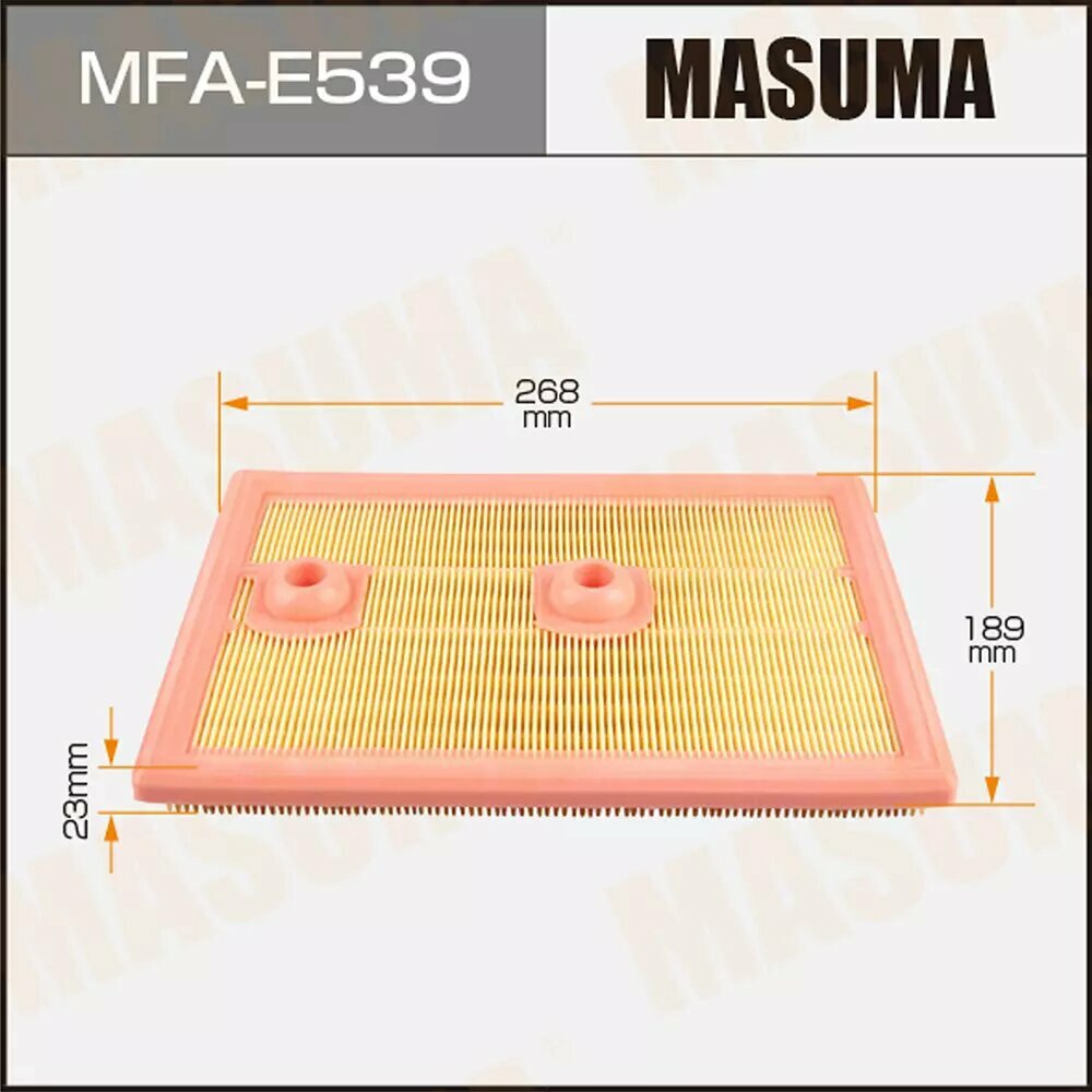 Фильтр воздушный Высота, H: 23 мм/Длина, W: 268 мм Masuma, MFA-E539