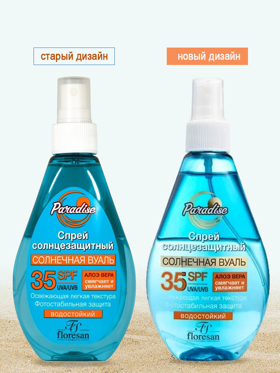 Floresan Солнцезащитный спрей "Paradise", водостойкий, SPF 35, 160 мл — фото 1