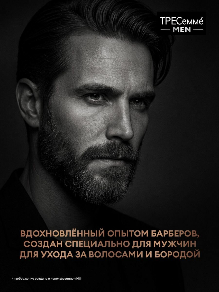 Тресеммé MEN Шампунь мужской для волос, для бороды 2в1, 400 мл — фото 1