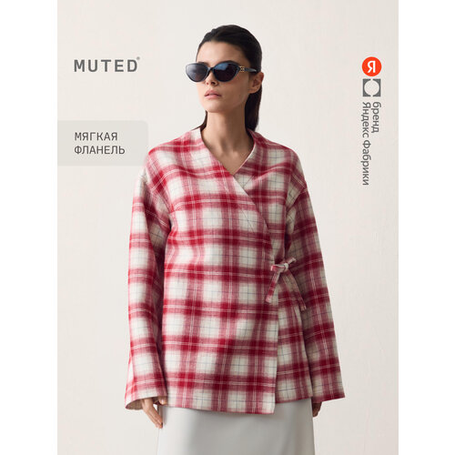 фото Рубашка muted кимоно из фланели, размер xs, красный