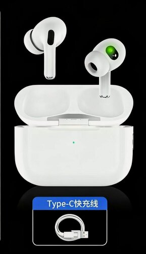 Изображение товара Наушники беспроводные , Kuangshan KS-T15, TWS, Bluetooth 5.3, шумоподавление, влагозащита, открытые, с кейсом, белые.