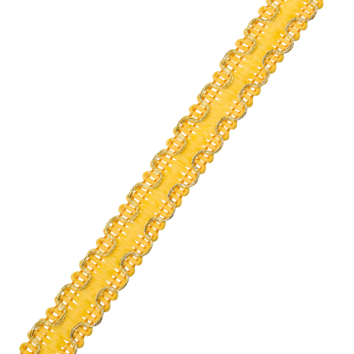 С3729г17/1 Тесьма вяз. отделочная рис 9254 'Зиг-Заг' 10мм*10м (желтый/золото), 10 м