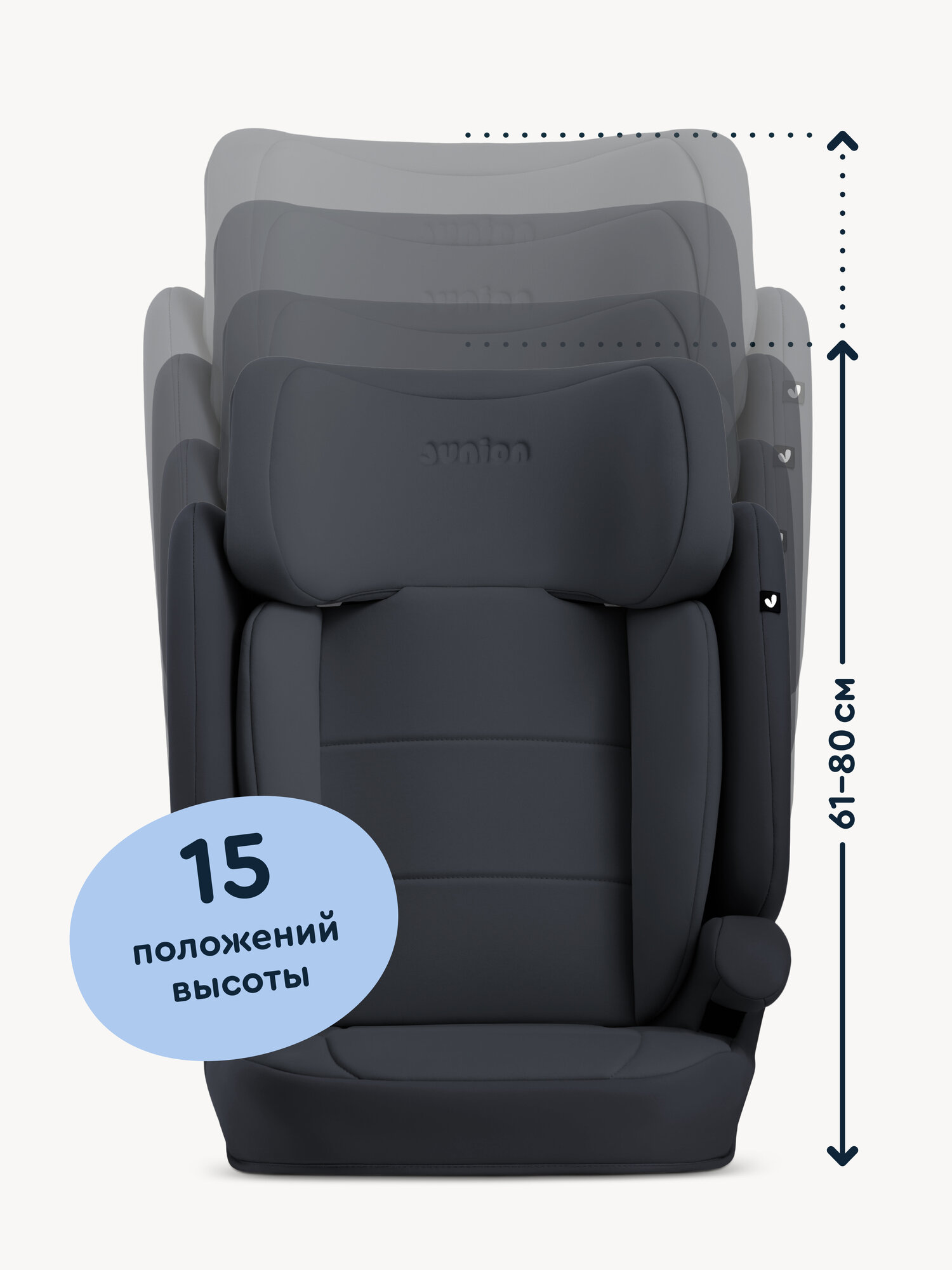 Автокресло джунион лио категория 23 черный — ракурс 5