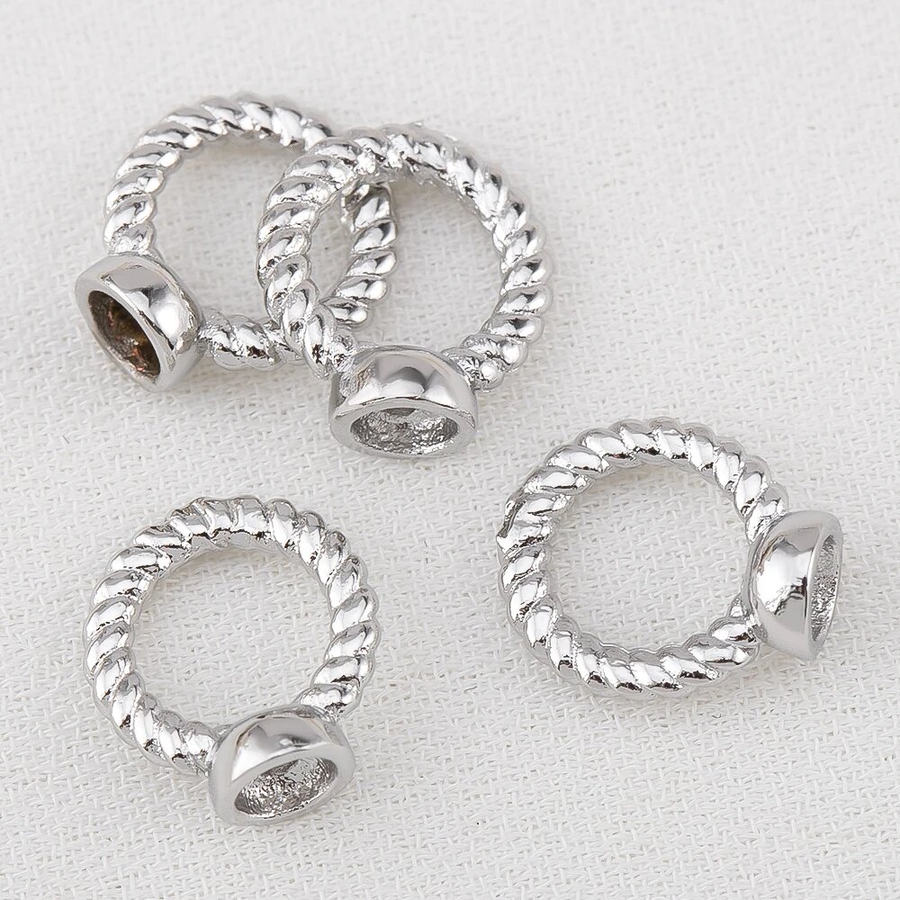 Коннекторы для браслетов 20шт, 7.5x8.4mm, Rhodium