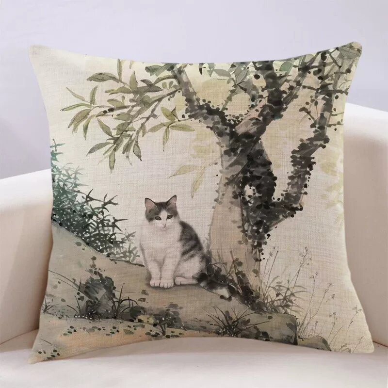 Стиль C, котенок, чехол с подушкой 60x60см, декоративная подушка для гостиной