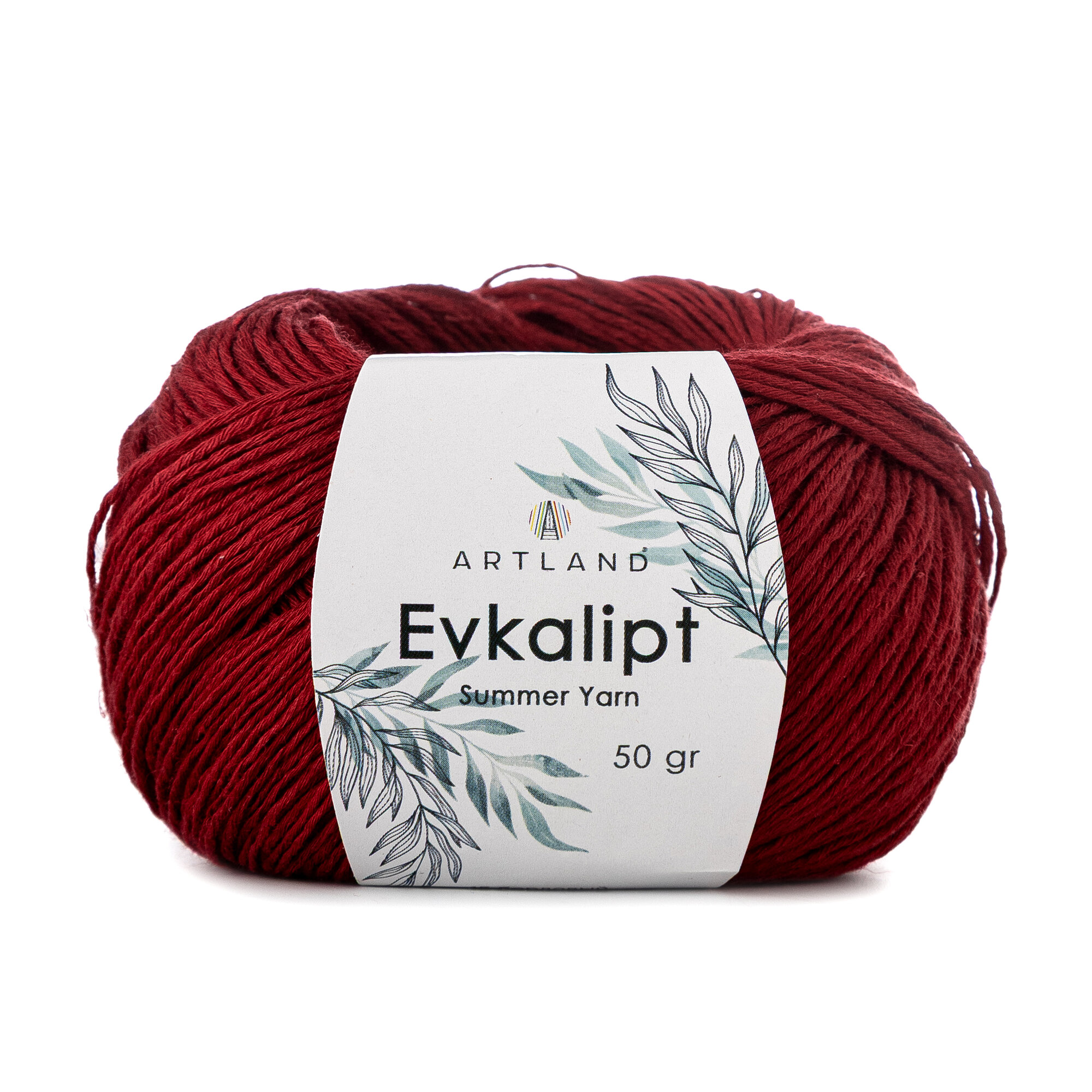 Пряжа для вязания Evkalipt Artland 1 моток (200 м, 50 гр), цвет 15 бордовый