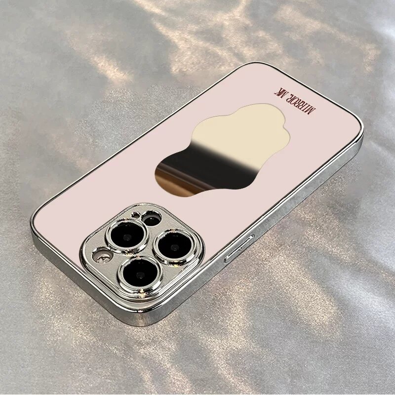 Чехол для iPhone 16 Pro Max с зеркальной волной в зеркальном дизайне, серебристый цвет, защитный чехол для модели