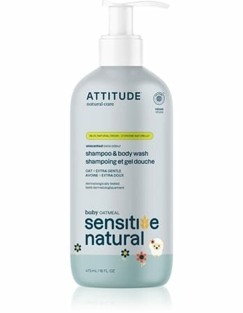 Шампунь для волос attitude sensitive natural baby oatmeal, 473 мл