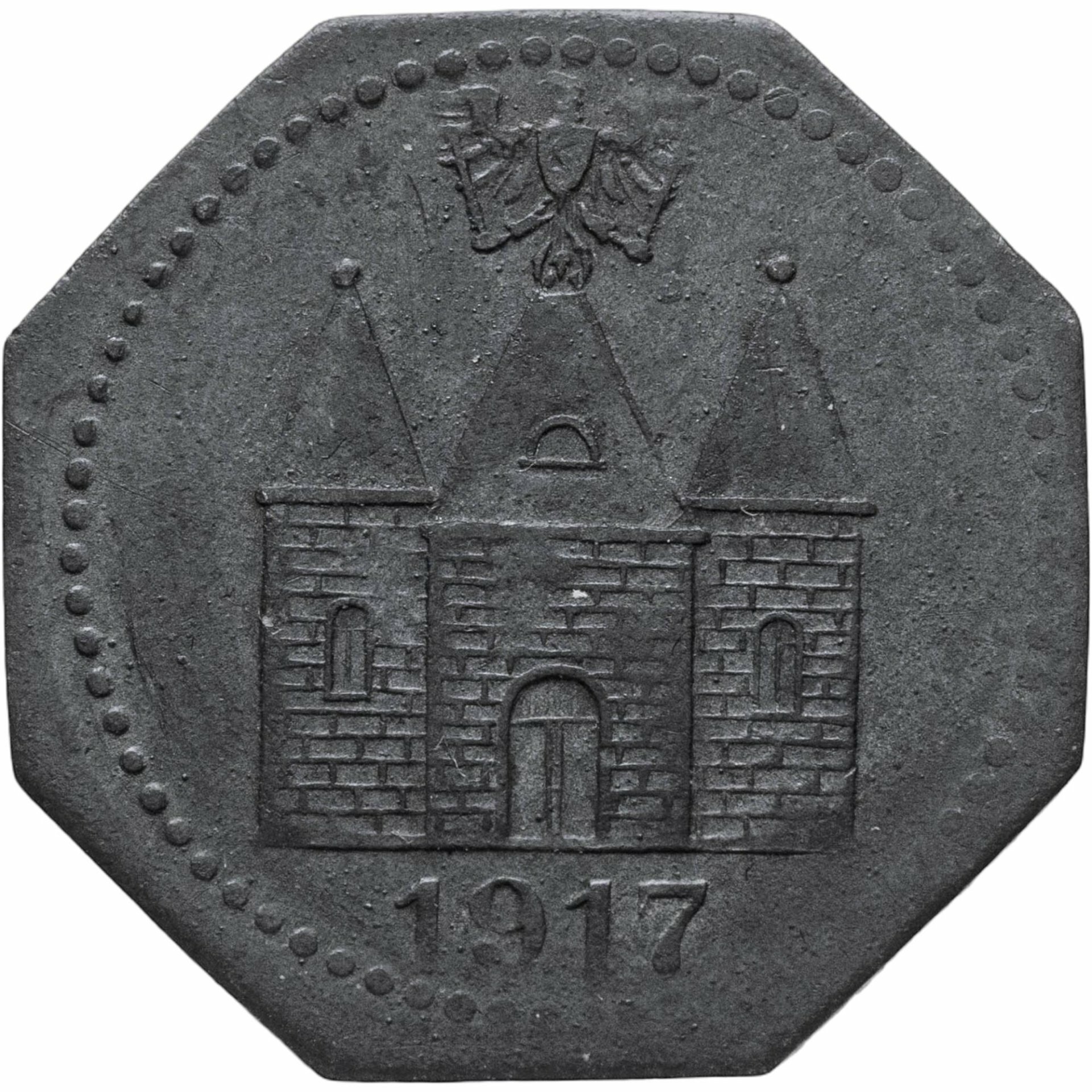 Германия "Виттенберг" 10 пфеннигов 1917 нотгельд, Цинк, в сохранности XF