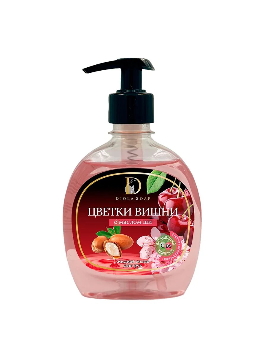 Жидкое мыло парфюмированное Diola Soap "Цветки вишни" с маслом ши, 300 мл