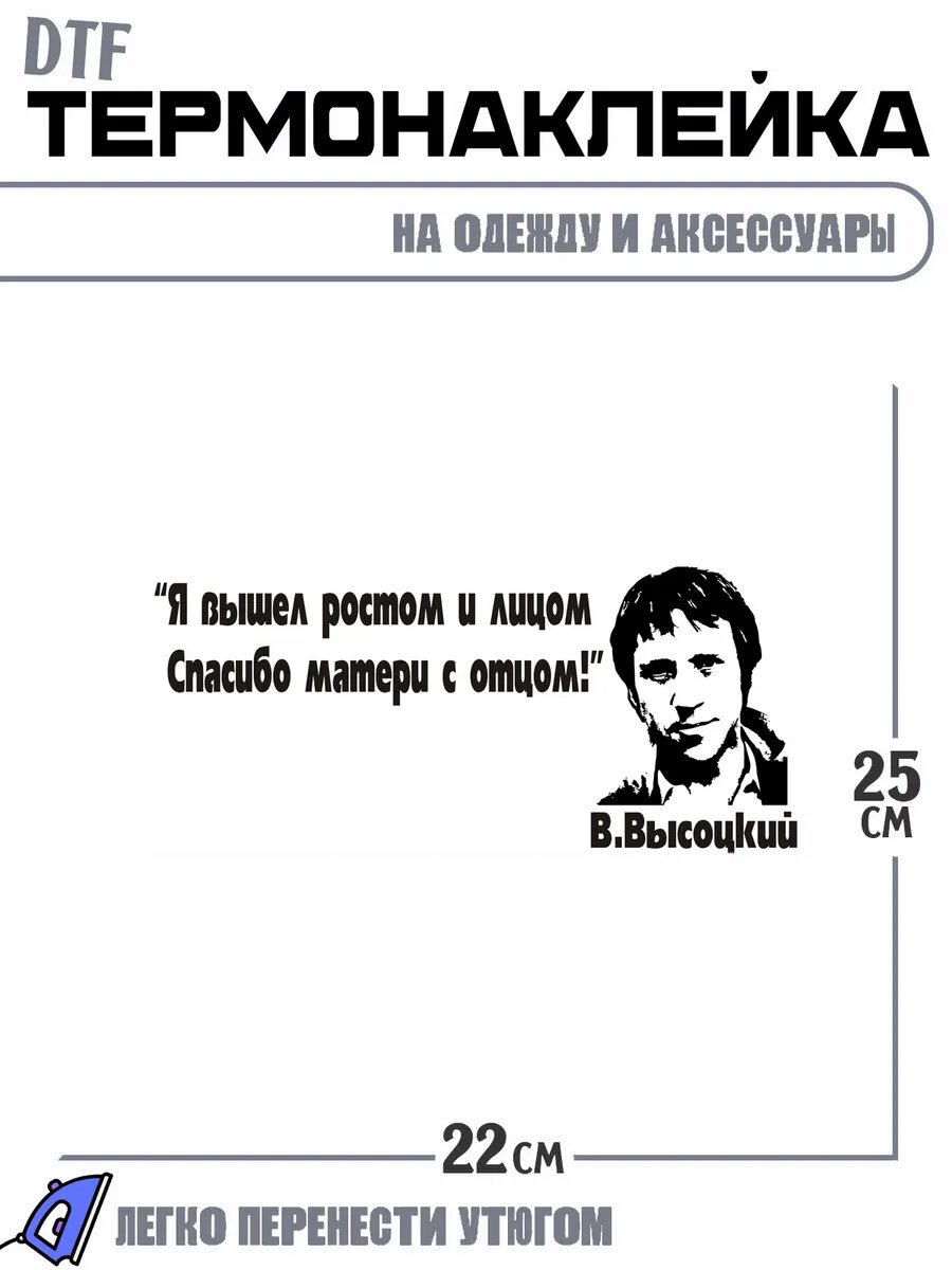Термонаклейка высоцкий музыка цитата жизни