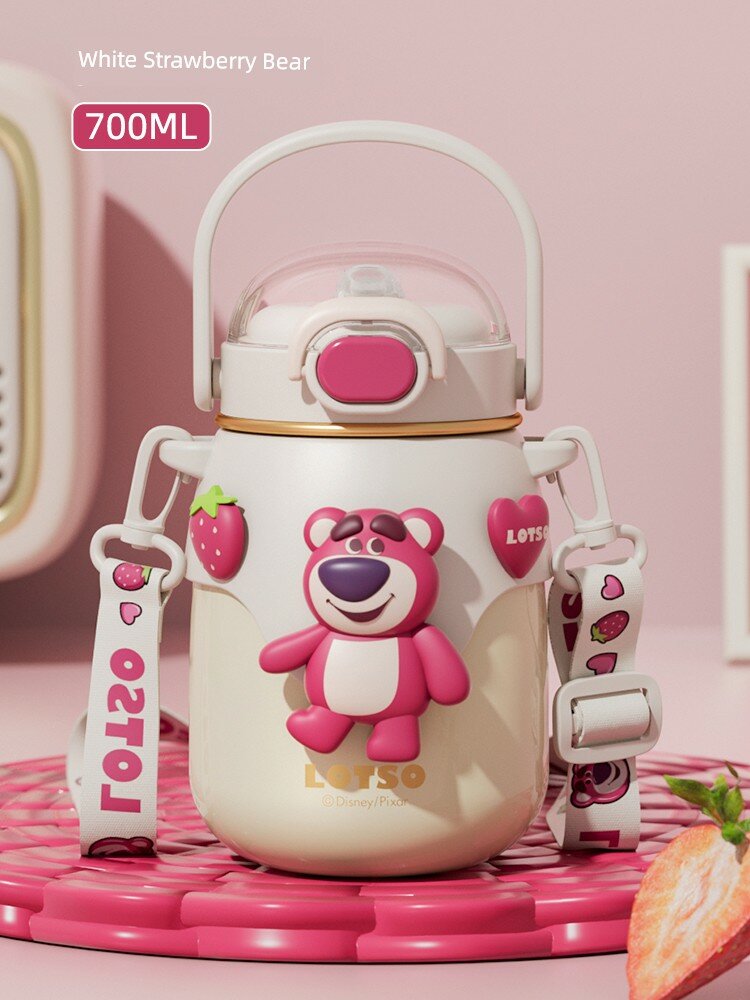 Термос-стакан для детей Strawberry Bear, белый, 700 мл