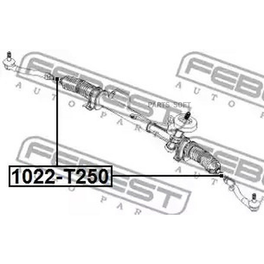 Тяга рулевая Chevrolet Aveo (T200, T250) 04-11; Kalos 03-08 \ FEBEST 1022-T250 FEBEST 1022T250 | цена за 1 шт