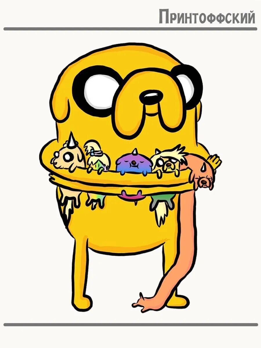Термонаклейка для одежды и аксессуаров DTF-печать Джейк Adventure time