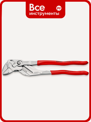 Изображение товара Переставные клещи-ключ Knipex 68 мм (2 1/2"), длина 300 мм, хром, 1К ручки, KN-8603300SB для бережного монтажа