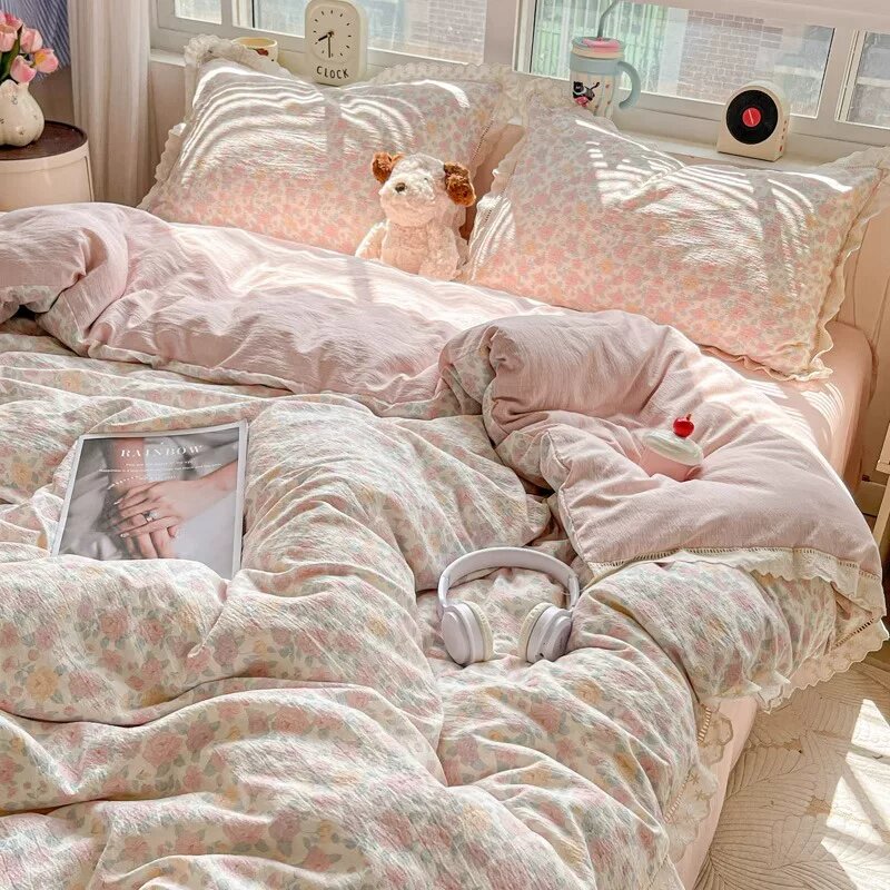 Комплект постельного белья Dreamland: роскошный кремовый стиль, высококачественный, из чистого хлопка, двухслойная