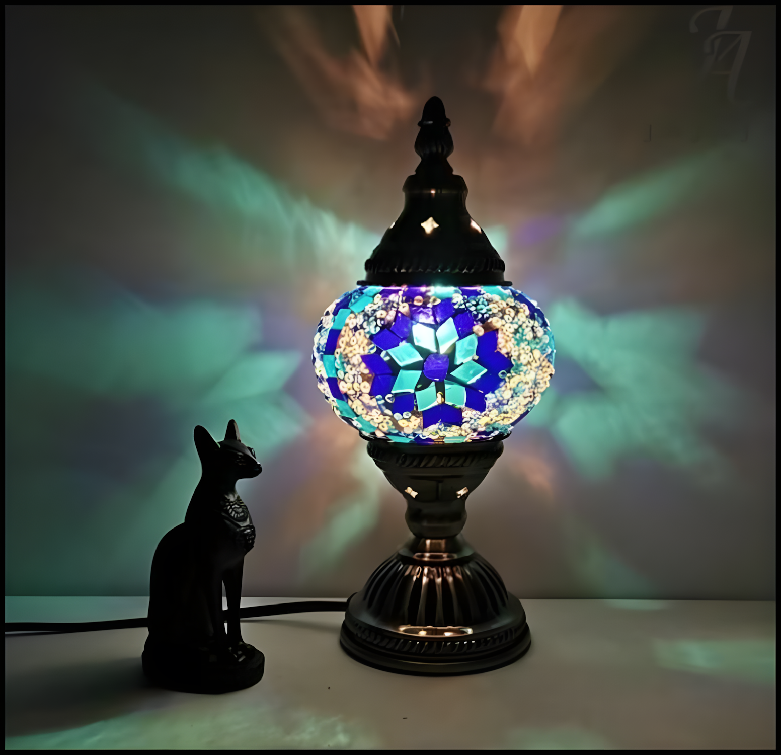 Светильник настольный с восточной мозаикой, 12х36 см, MARMAM-LIGHT