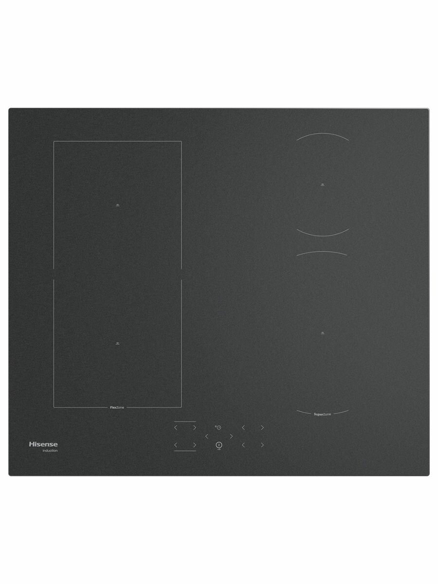 Варочная индукционная панель Hisense HI6421MSC, 4 конфорки, 7200 Вт, функция PowerBoost, индикация остаточного тепла, черный