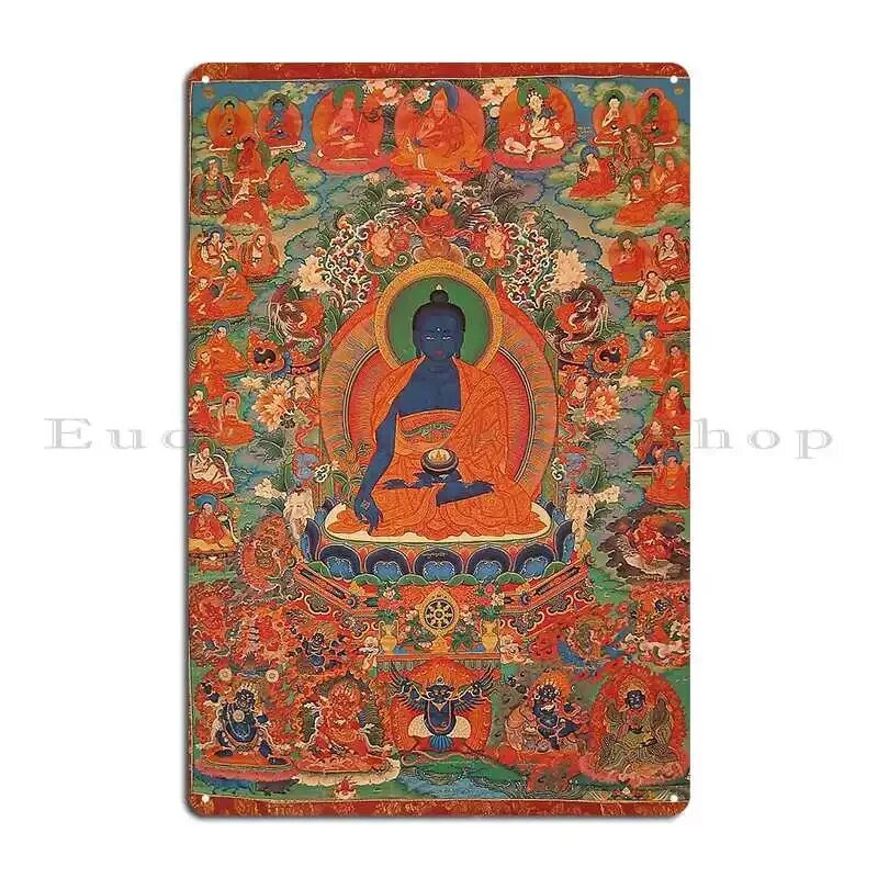 Металлическая табличка Mandala 157 Amithaba Medicine Buddha 40X30СМ, As The Picture