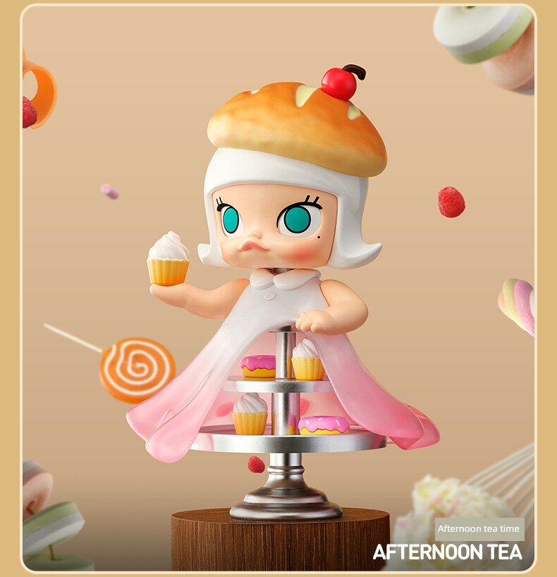 POPMART MOLLY Bread Head Series Послеобеденный чай, 1 шт, Новый не вскрытый