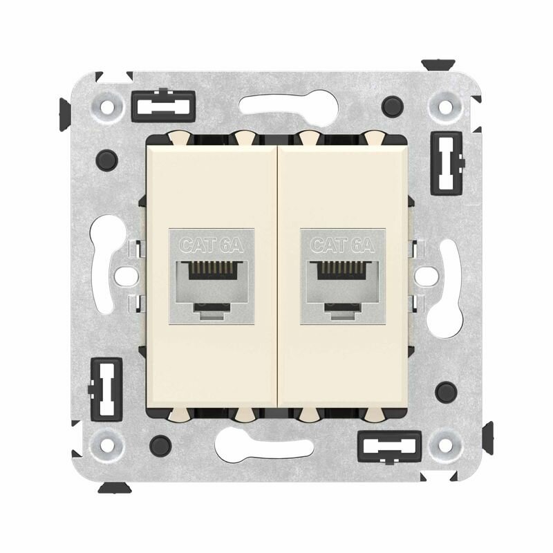 Розетка компьютерная 2-м СП Avanti "Ванильная дымка" RJ45 кат.6A без шторок экранир. механизм DKC 4405774