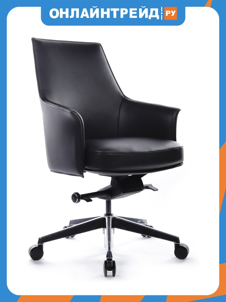 Кресло руководителя Riva Design В1918 Чёрный (3A MND9901) натуральная кожа 68*68*88-94