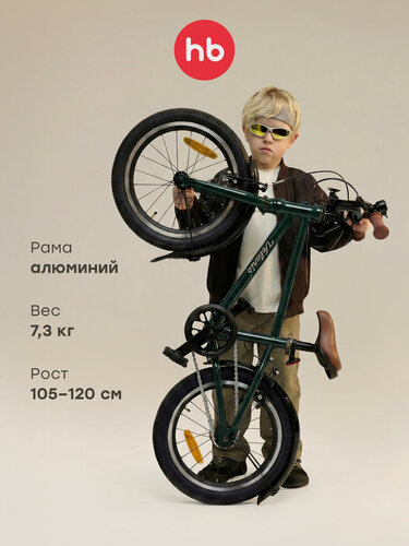 Изображение товара 50063, Велосипед детский VELARIS, двухколесный велосипед для мальчиков и девочек, для малышей от 4 до 6 лет, зеленый