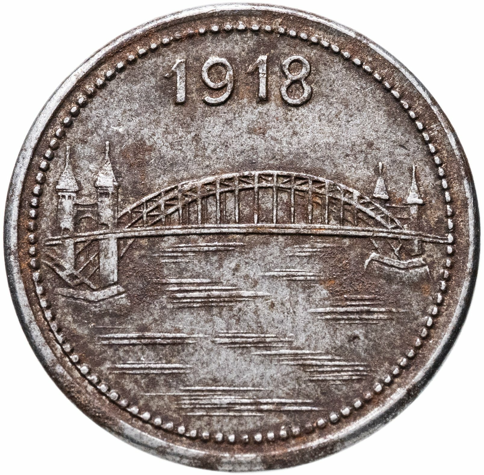 Германия "Бонн" 5 пфеннигов 1918 нотгельд, Железо, в сохранности VF