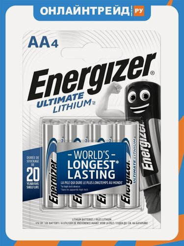 Изображение товара Элемент питания Energizer Ultimate Lithium LR6 AA бл 4
