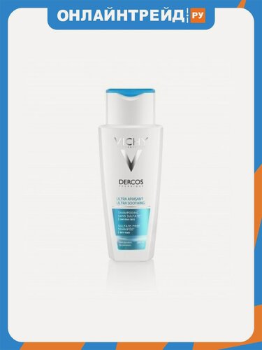 Изображение товара Шампунь для сухих волос Vichy Dercos без сульфатов для чувствительной кожи головы, успокаивающий, 200 мл