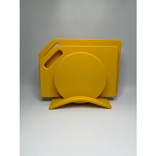 фото Набор разделочных досок искусственный камень "yellow", фигурный 24x35 см, 3шт