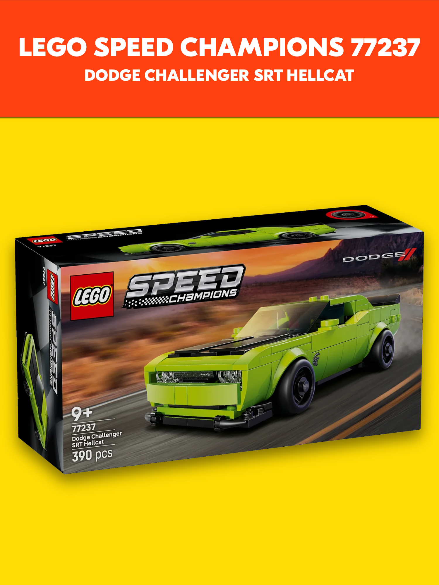 Конструктор LEGO Speed Champions 77237 Автомобиль Dodge Challenger SRT Hellcat, 390 деталей