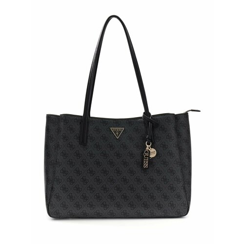 Сумка тоут GUESS, фактура зернистая, серый