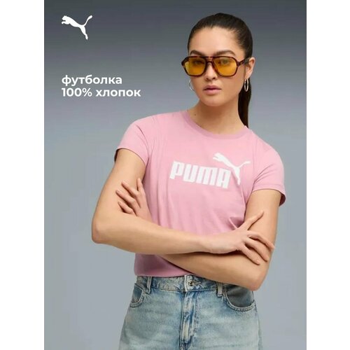 фото Футболка спортивная puma ess no. 1 logo tee women, размер m, розовый