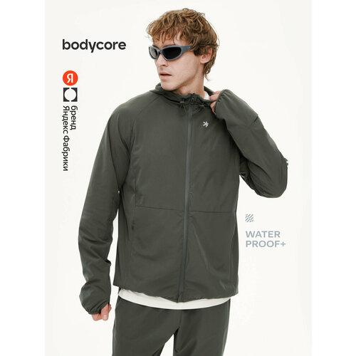 фото Куртка спортивная bodycore из быстросохнущей и водоотталкивающей ткани, размер l, темно-зеленый