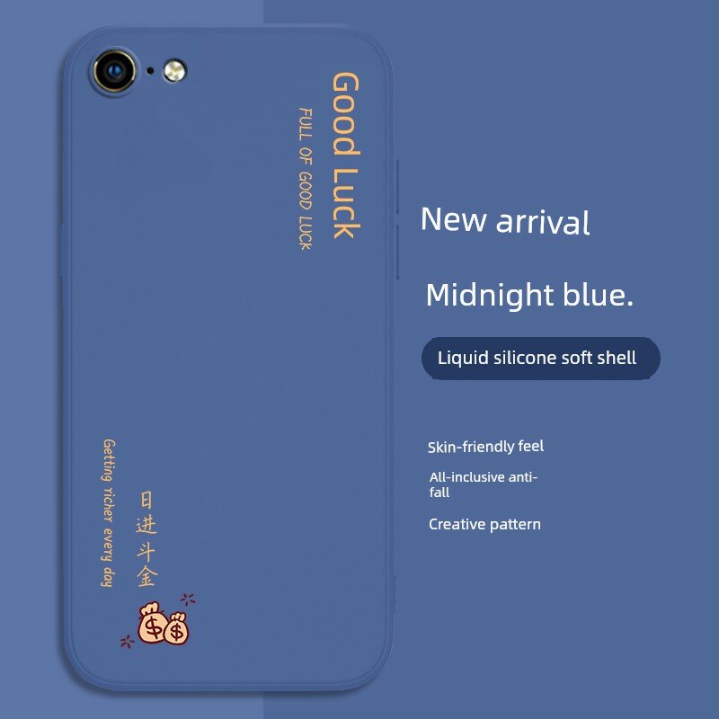Полная защита ударопрочный силиконовый чехол для iPhone SE (3-е поколение) - миднайт синий