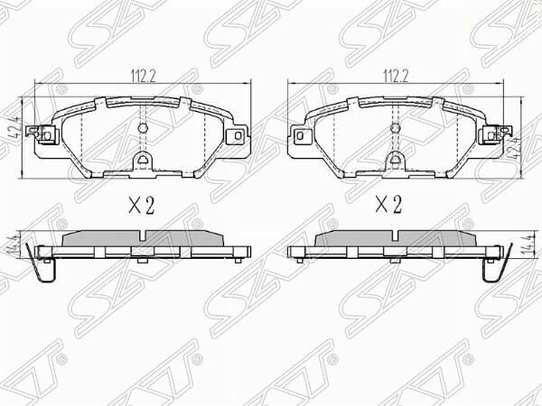 Колодки тормозные сзади SAT ST-KAY0-26-48Z Mazda CX-5 11-21