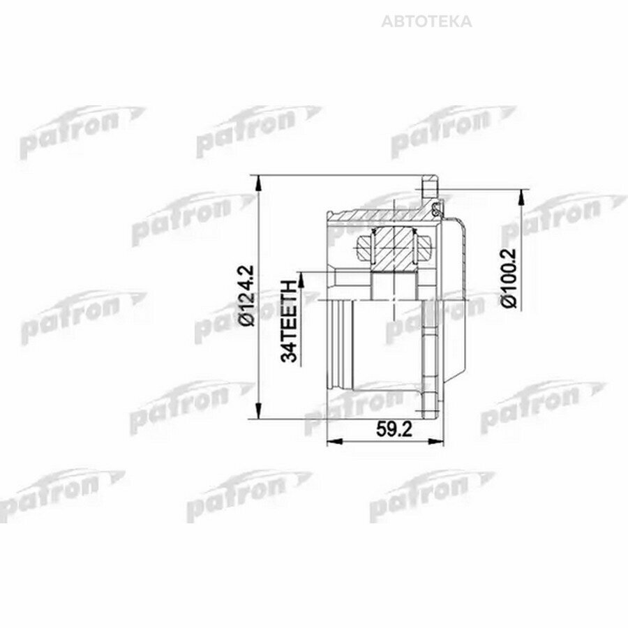 ШРУС PATRON PCV5006 внутр к-кт [B:34, D:124.2, 8мм под болт] WV: PASSAT В4/B3 АКПП, AUDI: 80 B4 АКПП